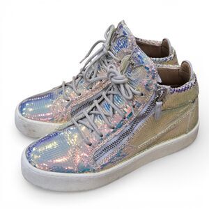 Giuseppe Zanotti Kriss High Top Sneakers womens 39 / 9 Leather Iridescent Punk